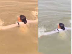 கங்கையில் மூழ்கியோருக்கு உயிர் கொடுத்த பெண் போலீஸ்!”