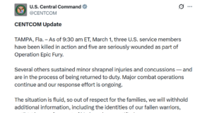 ஈரான் – அமெரிக்கா நேரடிப் போர்: ‘ஆபரேஷன் எபிக் ஃபியூரி’ நடவடிக்கையில் 3 அமெரிக்க வீரர்கள் பலி! போர்க்களத்தில் அமெரிக்க ராணுவ வீரர்கள் மற்றும் ஈரானியத் தாக்குதல்கள்