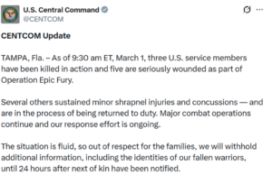 ஈரான் – அமெரிக்கா நேரடிப் போர்: ‘ஆபரேஷன் எபிக் ஃபியூரி’ நடவடிக்கையில் 3 அமெரிக்க வீரர்கள் பலி! போர்க்களத்தில் அமெரிக்க ராணுவ வீரர்கள் மற்றும் ஈரானியத் தாக்குதல்கள்